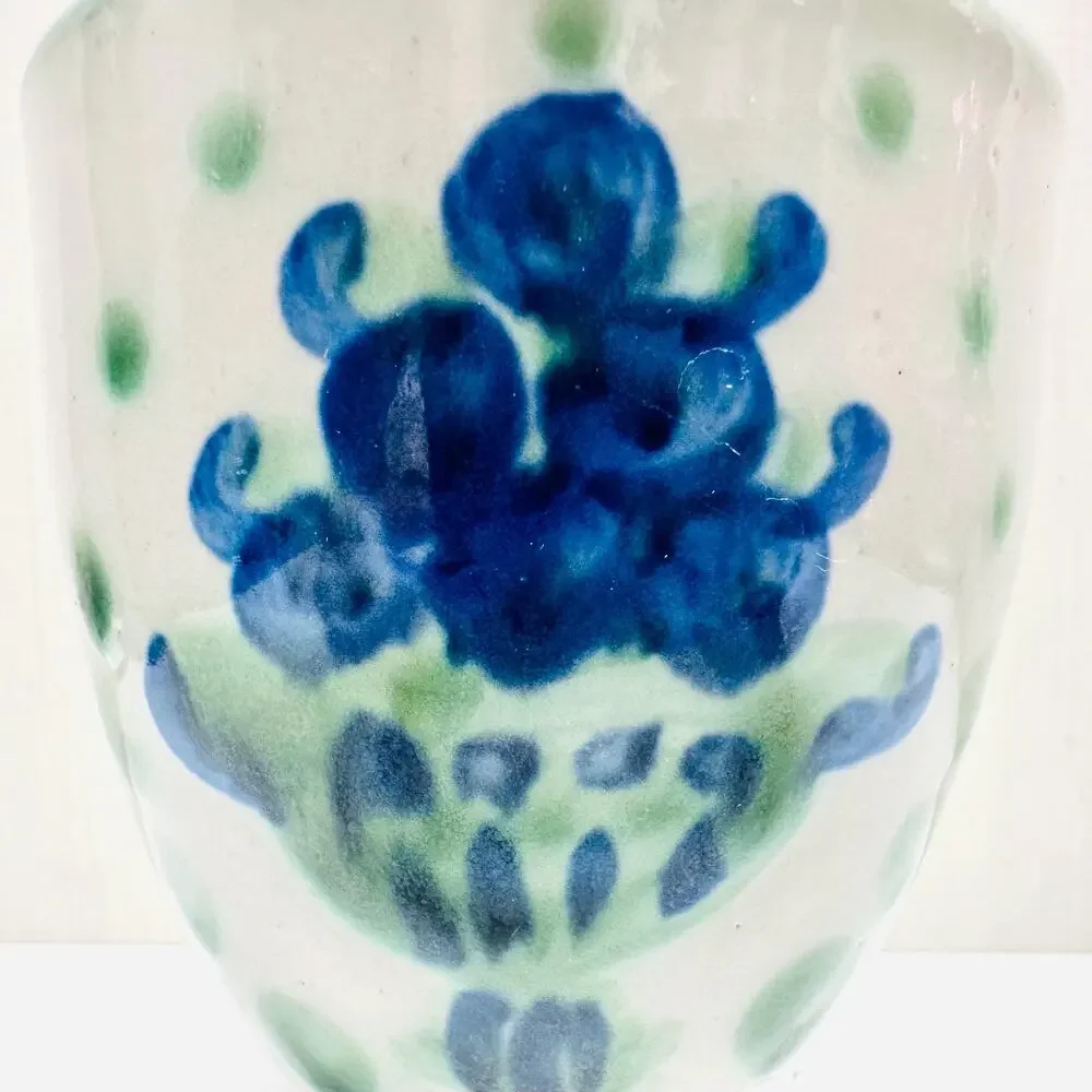 Vintage M.A. Hadley Pottery Double Egg Cup Blueberry Bouquet Pattern